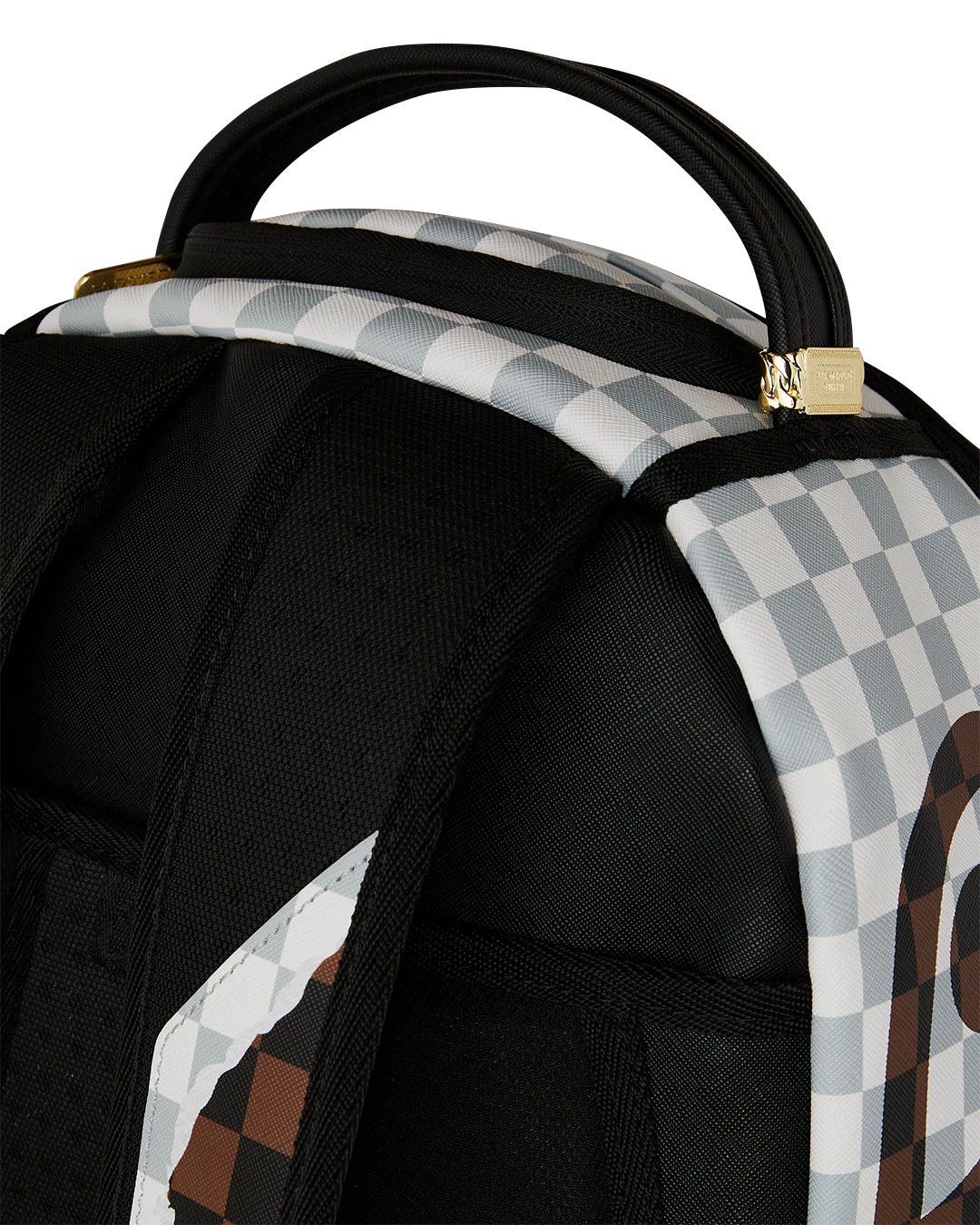 CREAM AND BROWN TEAR CHECK BACKPACK - Image 7