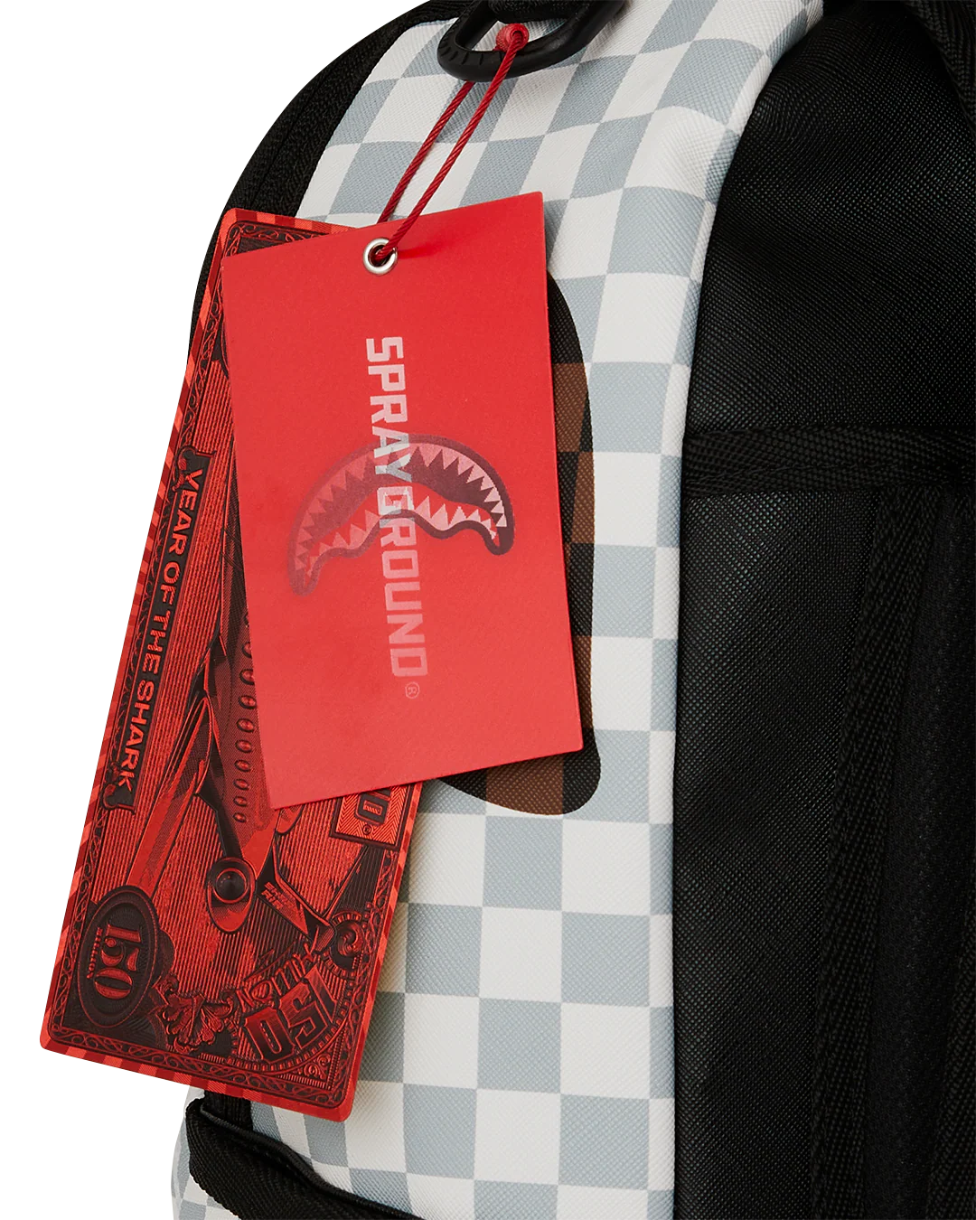 CREAM AND BROWN TEAR CHECK BACKPACK - Image 9