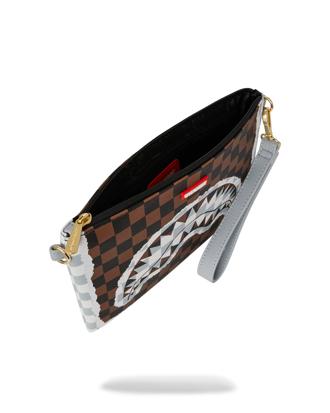 CREAM AND BROWN TEAR CHECK CROSSOVER CLUTCH - Image 5