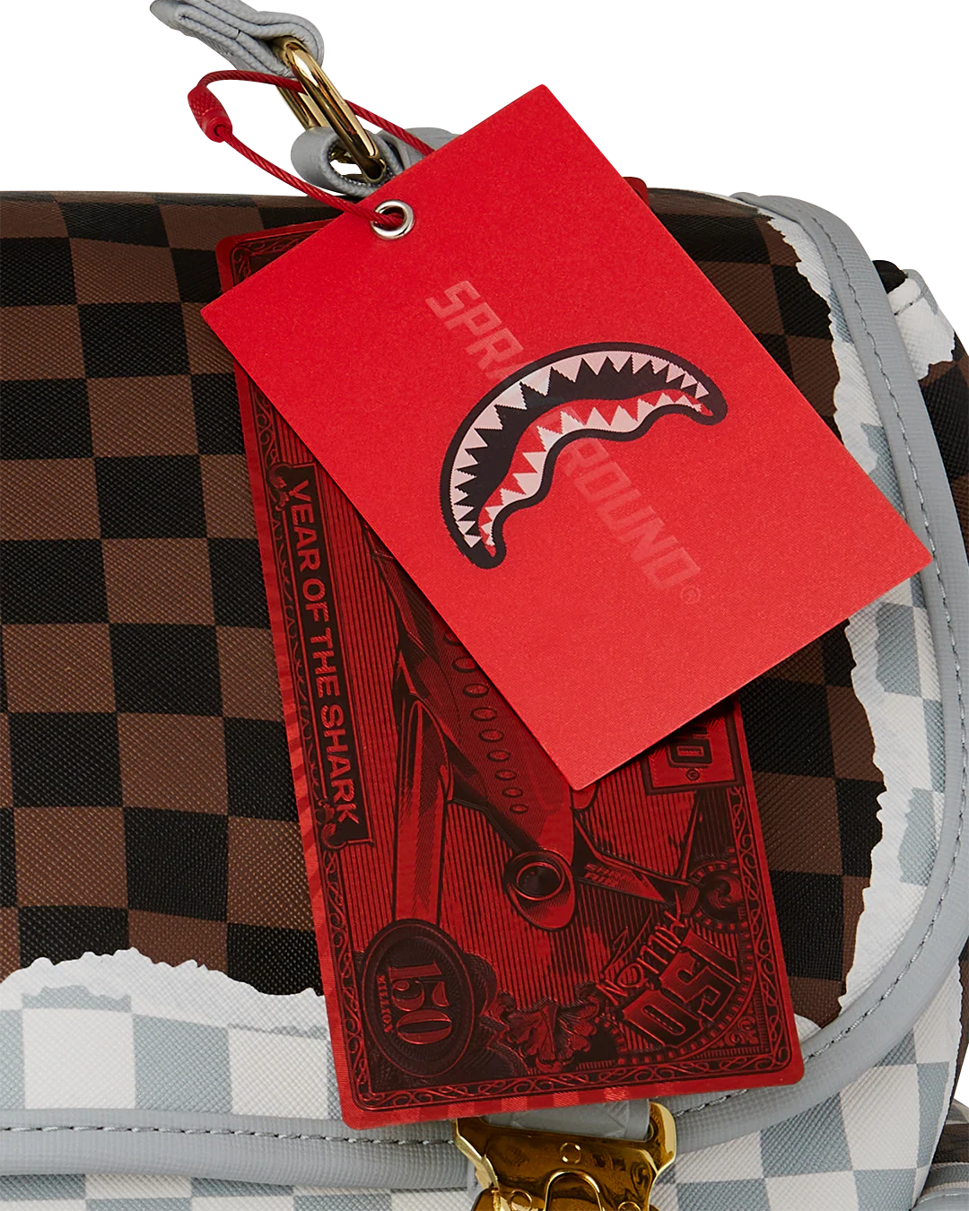 CREAM AND BROWN TEAR CHECK MONTE CARLO BACKPACK - Image 10