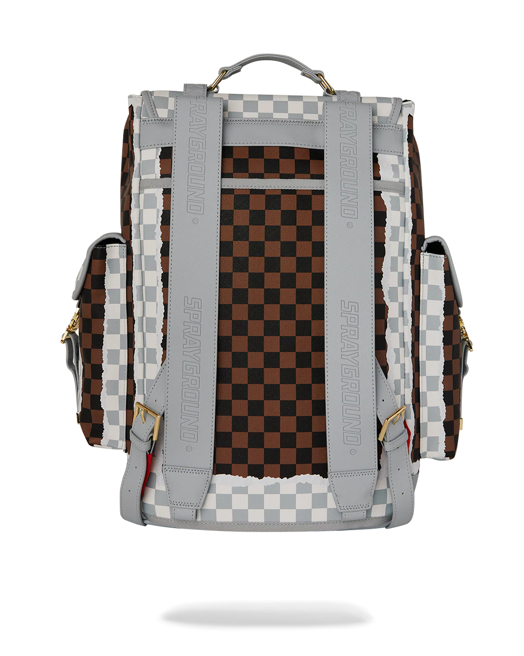 CREAM AND BROWN TEAR CHECK MONTE CARLO BACKPACK - Image 4