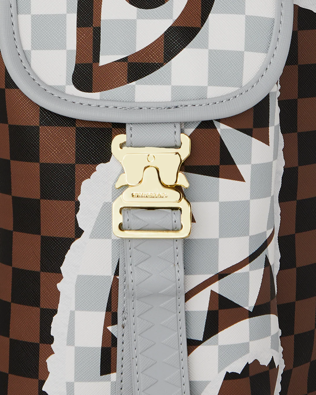 CREAM AND BROWN TEAR CHECK MONTE CARLO BACKPACK - Image 7