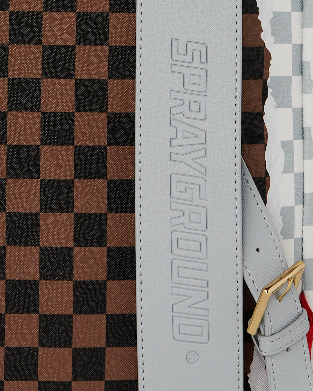 CREAM AND BROWN TEAR CHECK MONTE CARLO BACKPACK - Image 8