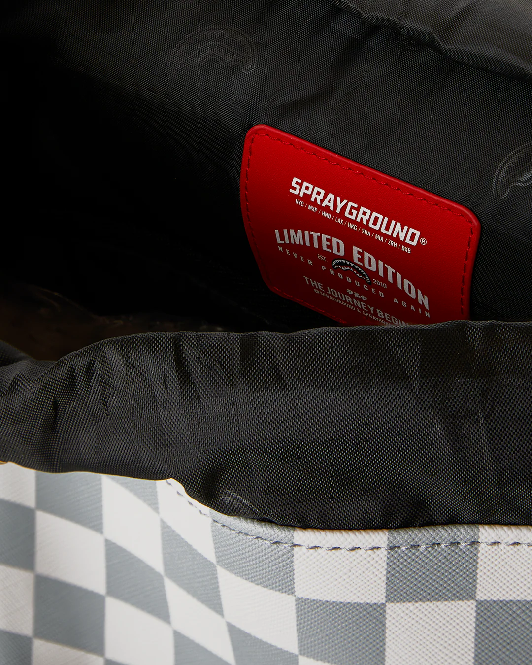 CREAM AND BROWN TEAR CHECK MONTE CARLO BACKPACK - Image 9