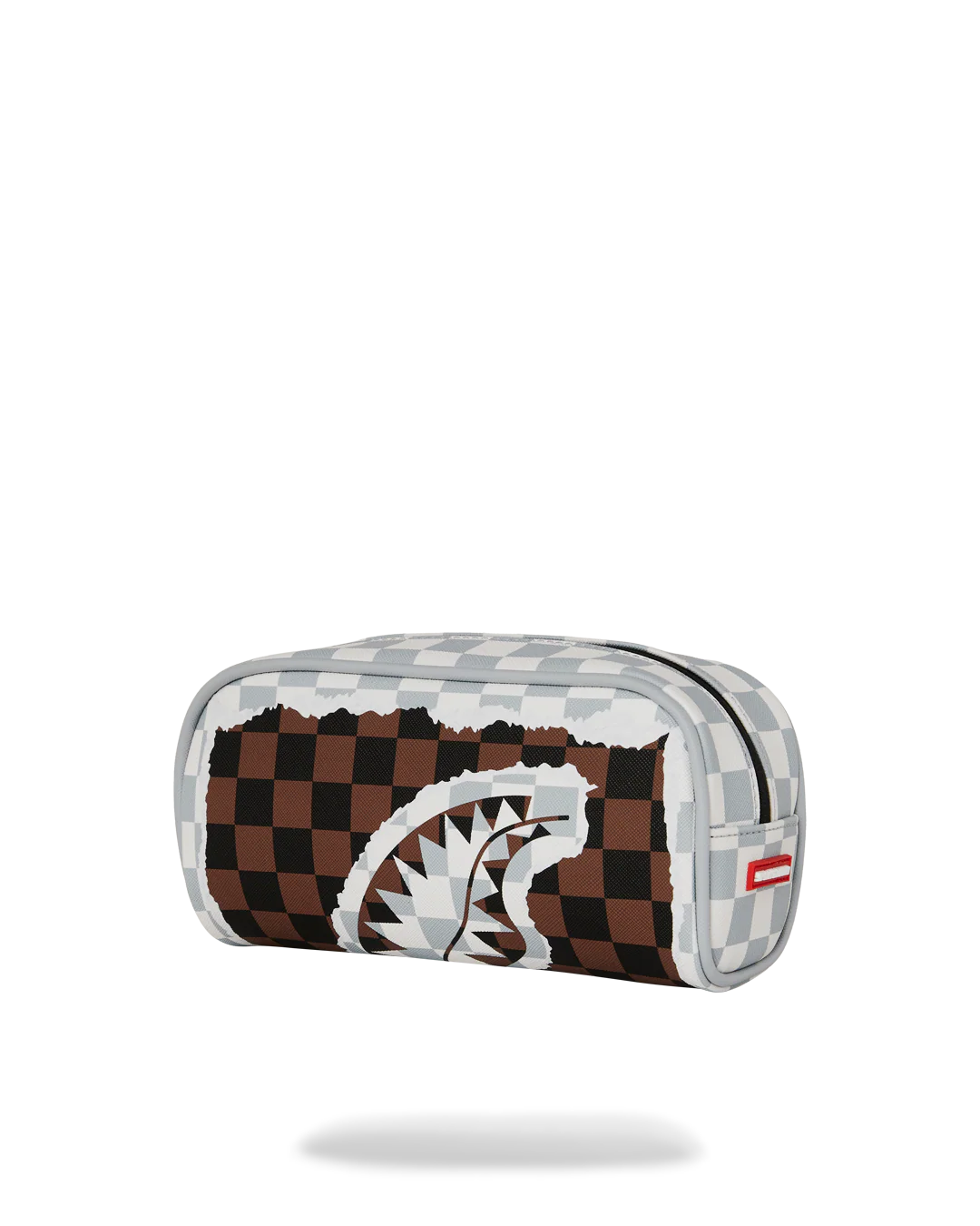CREAM AND BROWN TEAR CHECK POUCH - Image 3