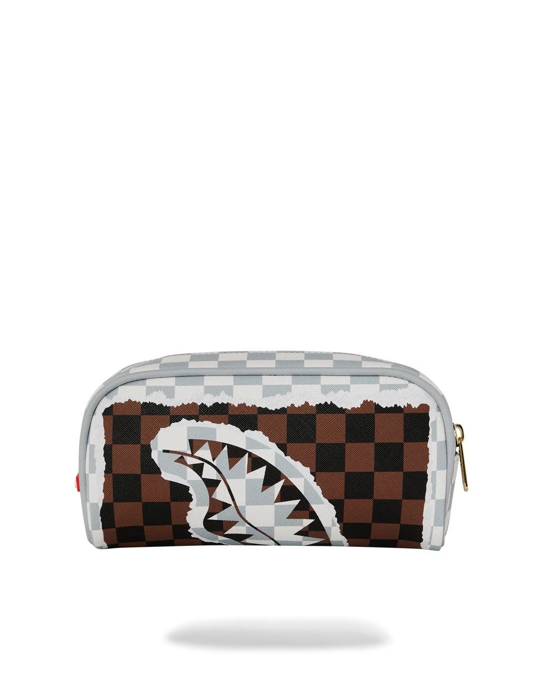 CREAM AND BROWN TEAR CHECK POUCH - Image 4