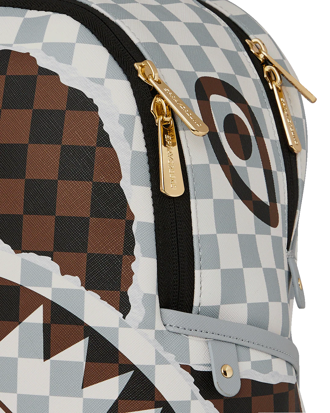 CREAM AND BROWN TEAR CHECK SAVAGE BACKPACK - Image 4