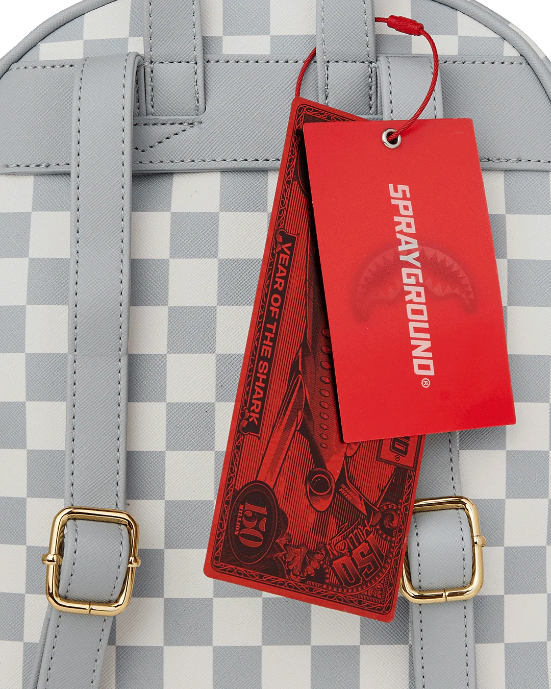 CREAM AND BROWN TEAR CHECK SAVAGE BACKPACK - Image 6