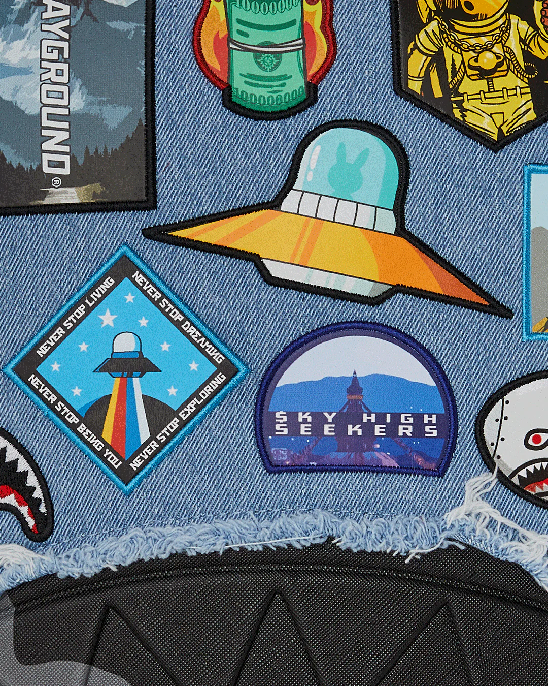 DENIM TEAR 3 AM PATCHES BACKPACK - Image 9