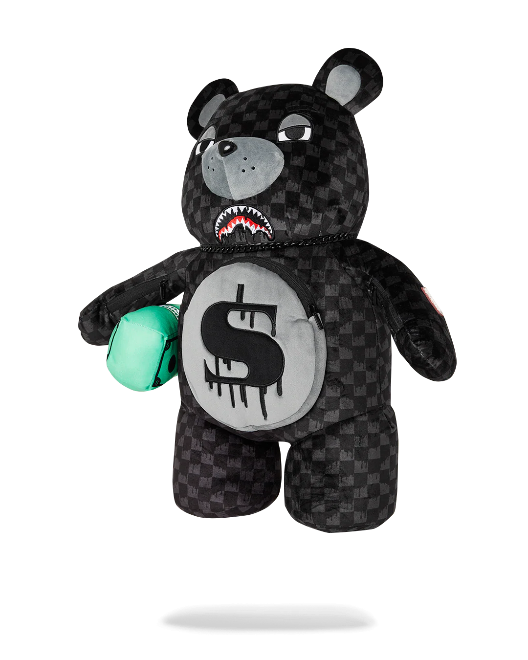 DRIPPING SHARKS IN PARIS MONEYBEAR TEDDY BEAR BACKPACK - Image 3