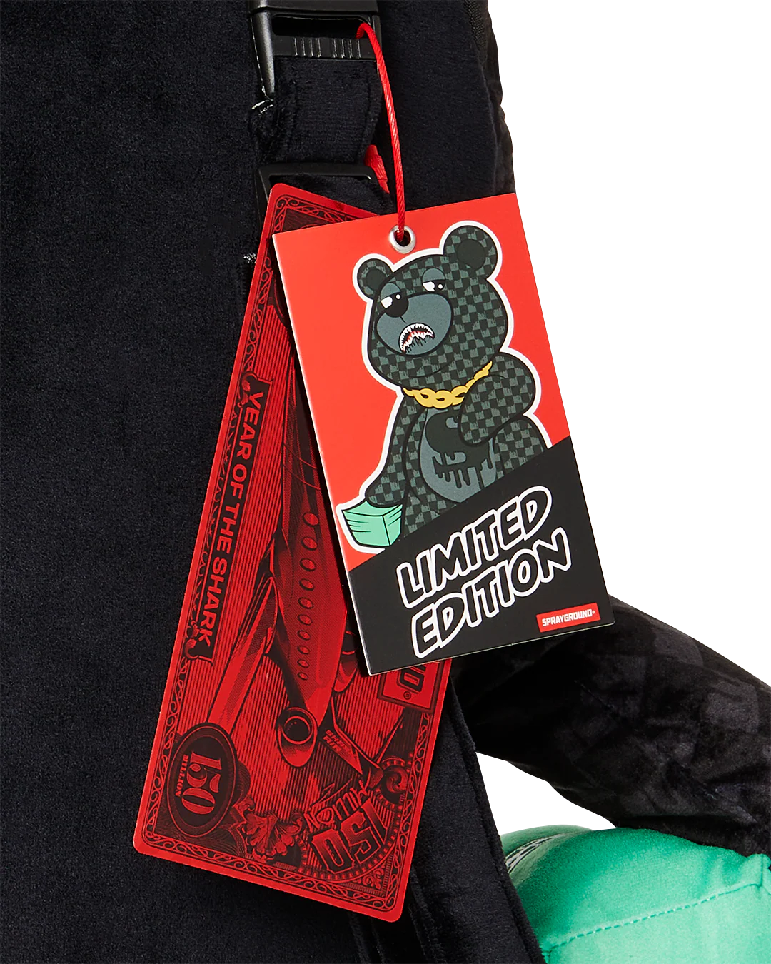 DRIPPING SHARKS IN PARIS MONEYBEAR TEDDY BEAR BACKPACK - Image 8