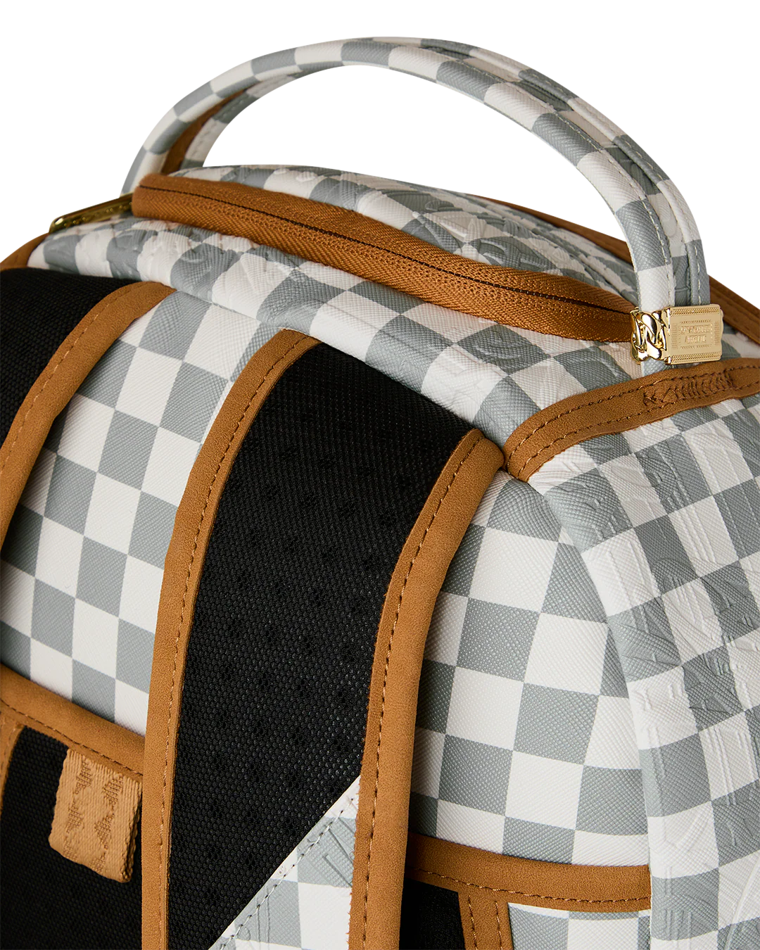 GRAFF EMBOSSED CREAM CHECK BACKPACK - Image 7