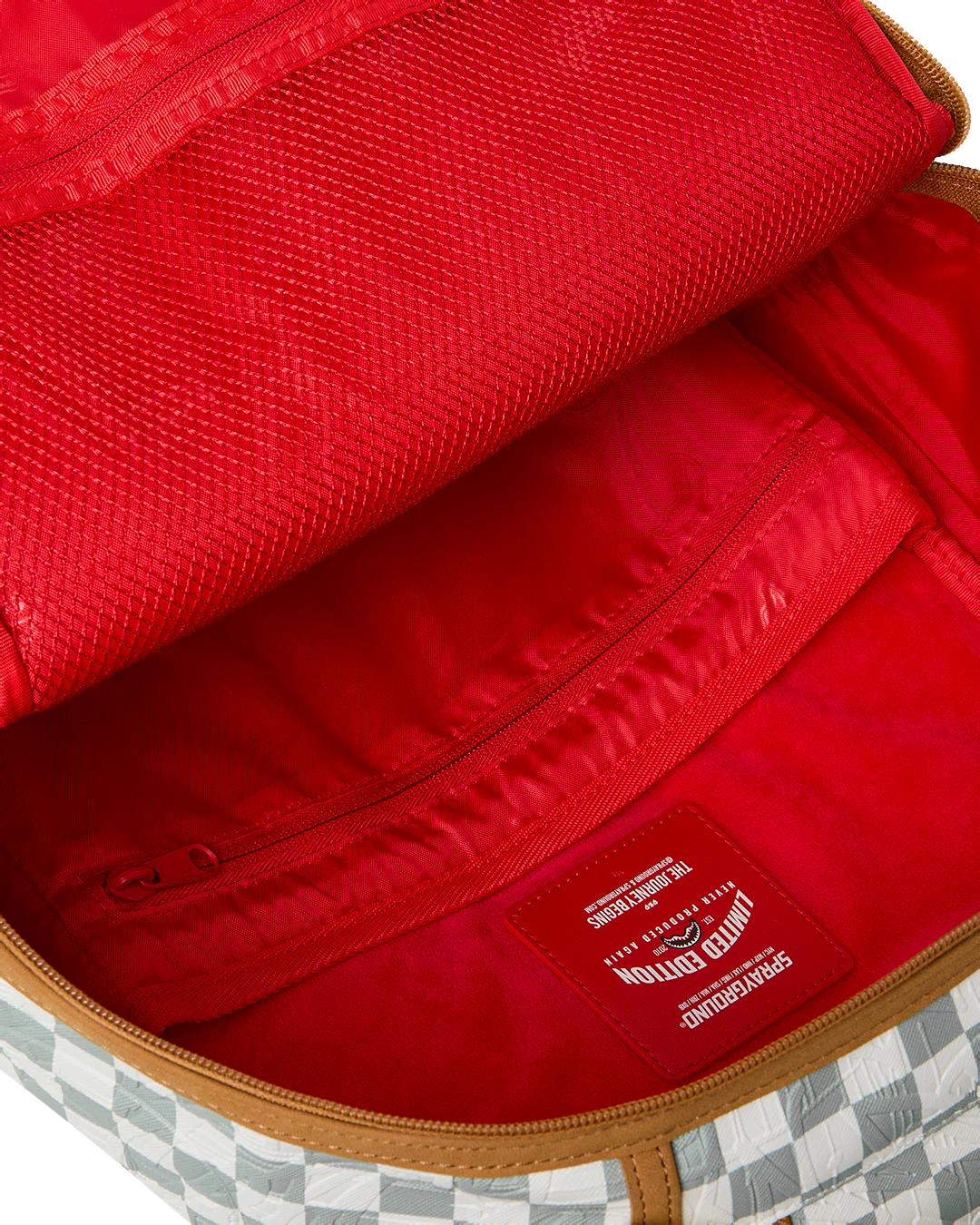 GRAFF EMBOSSED CREAM CHECK BACKPACK - Image 8
