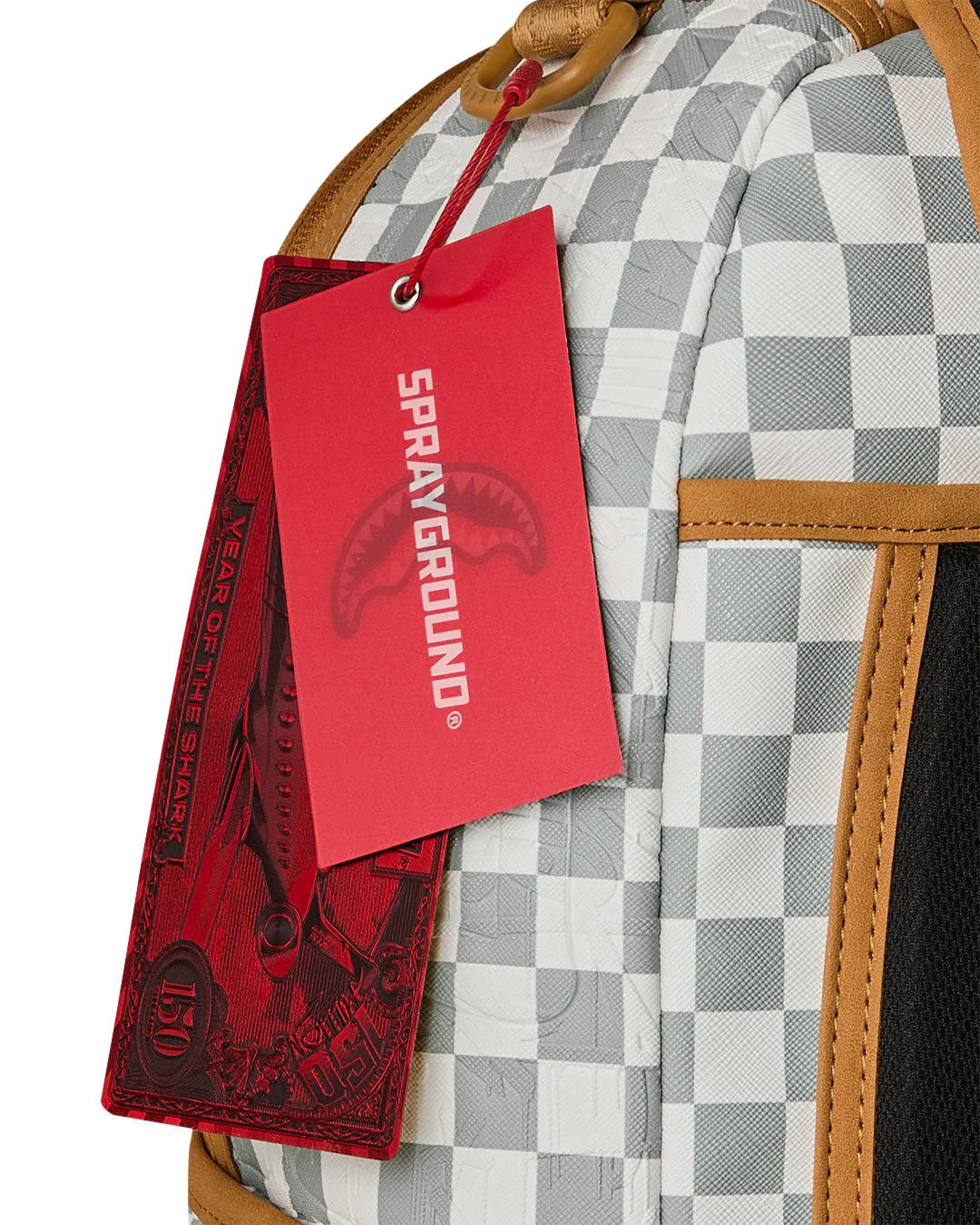 GRAFF EMBOSSED CREAM CHECK BACKPACK - Image 9