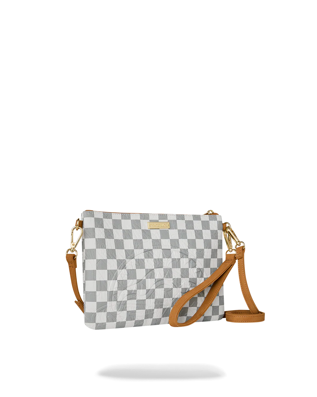GRAFF EMBOSSED CREAM CHECK CROSSOVER CLUTCH - Image 2