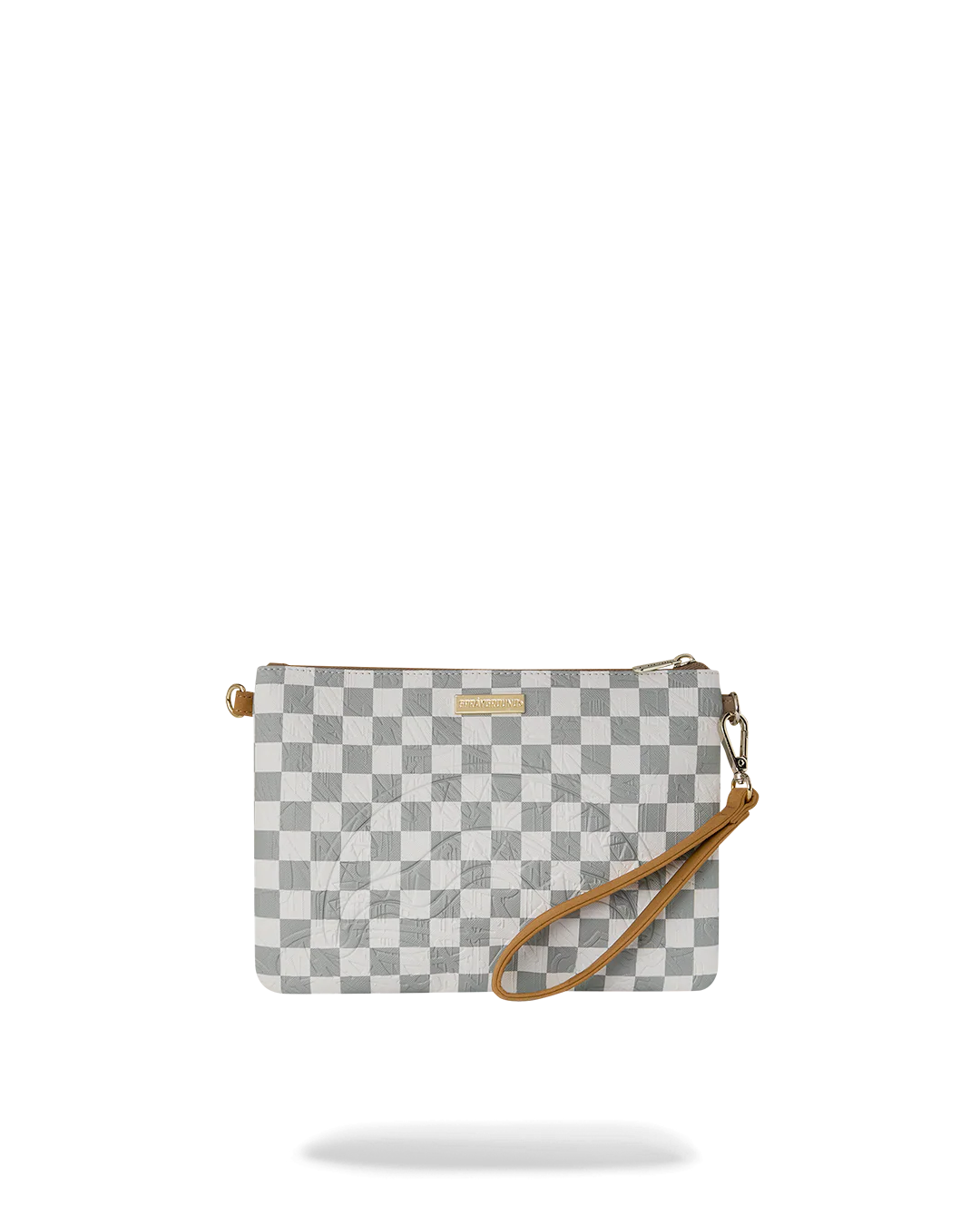 GRAFF EMBOSSED CREAM CHECK CROSSOVER CLUTCH - Image 3