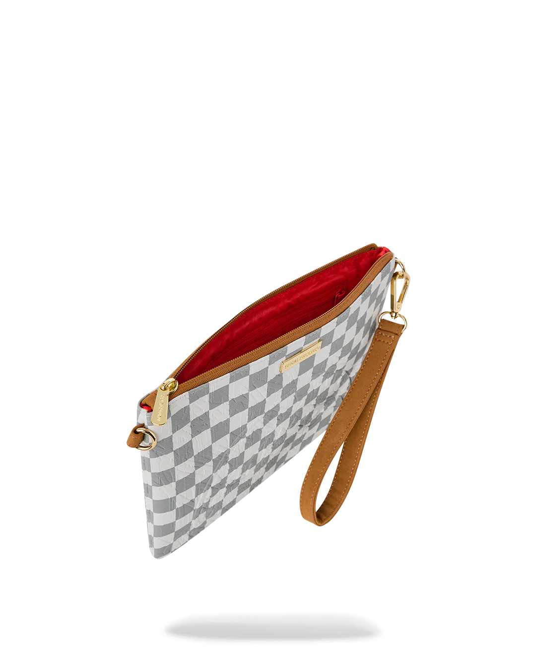GRAFF EMBOSSED CREAM CHECK CROSSOVER CLUTCH - Image 5