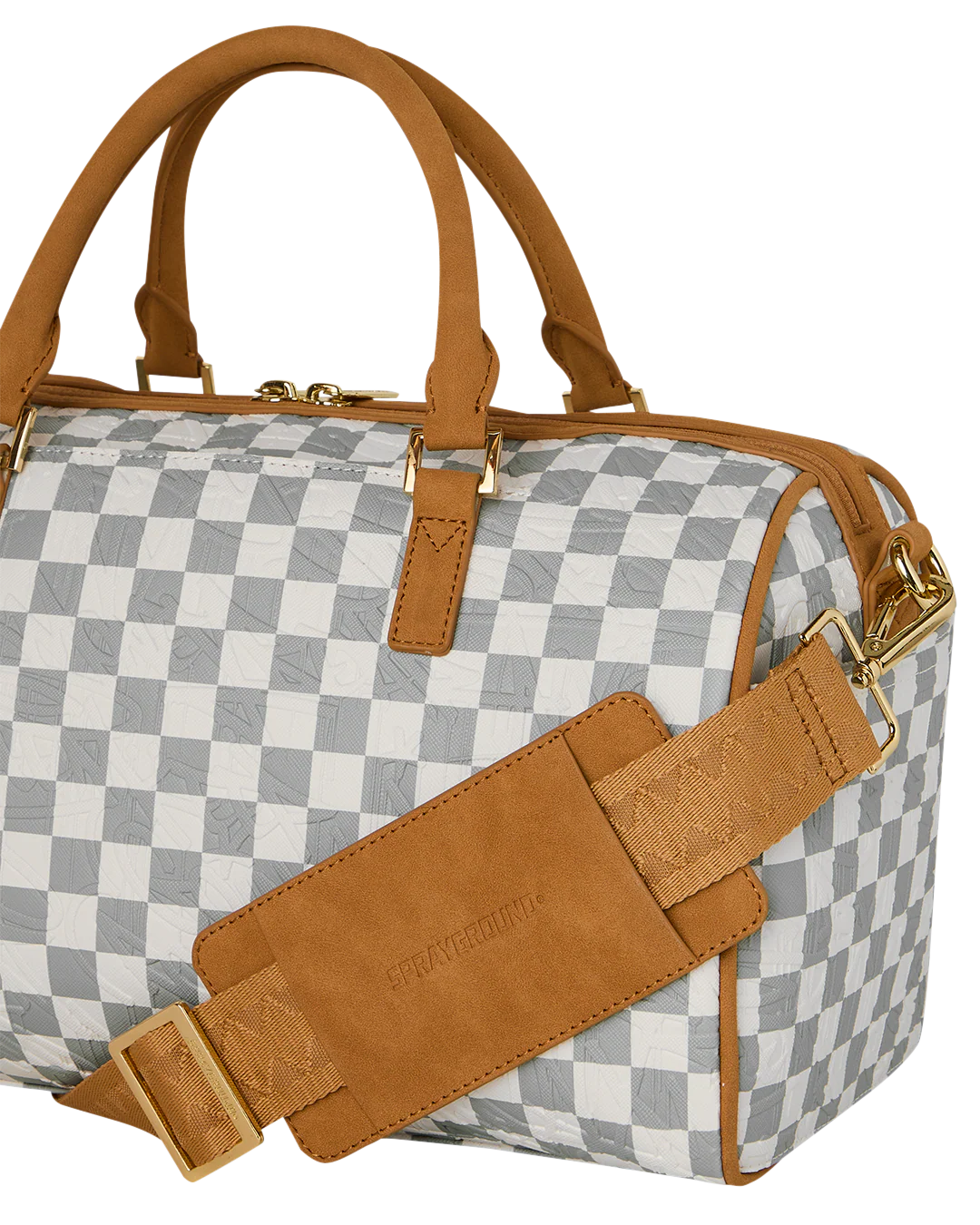 GRAFF EMBOSSED CREAM CHECK MINI DUFFLE - Image 5