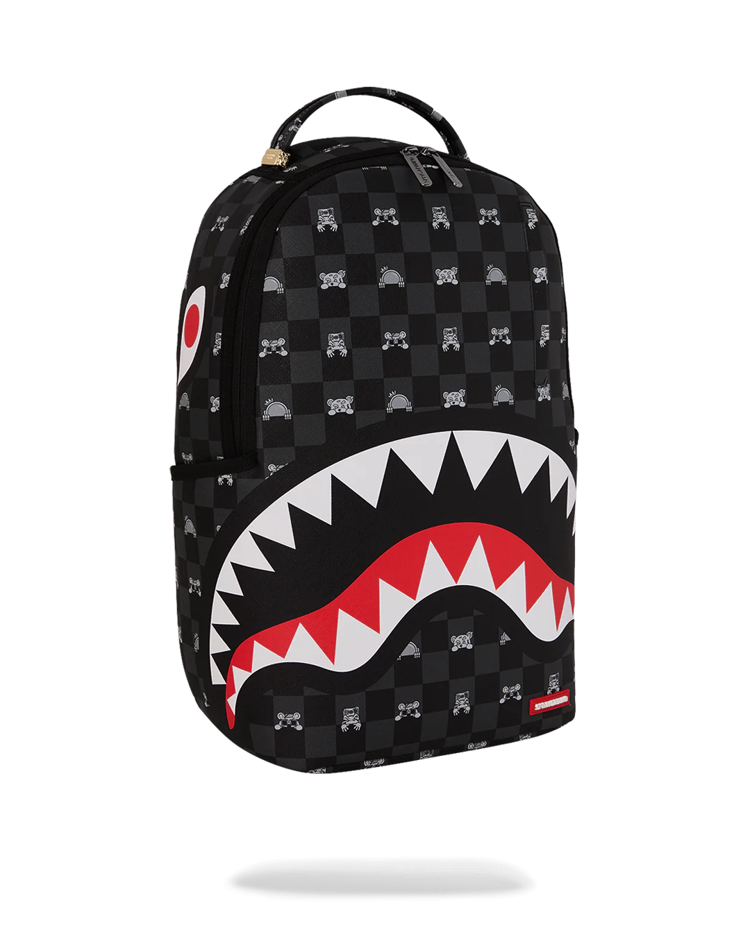 GRAY PEEKING CHARACTER CHECK BACKPACK - Image 2
