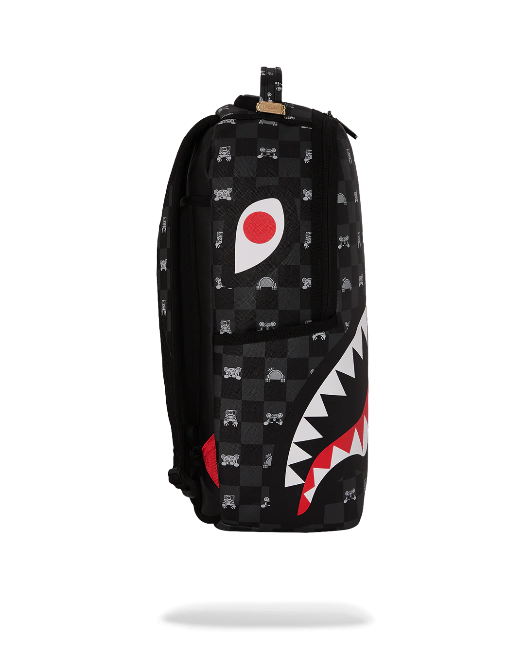 GRAY PEEKING CHARACTER CHECK BACKPACK - Image 3