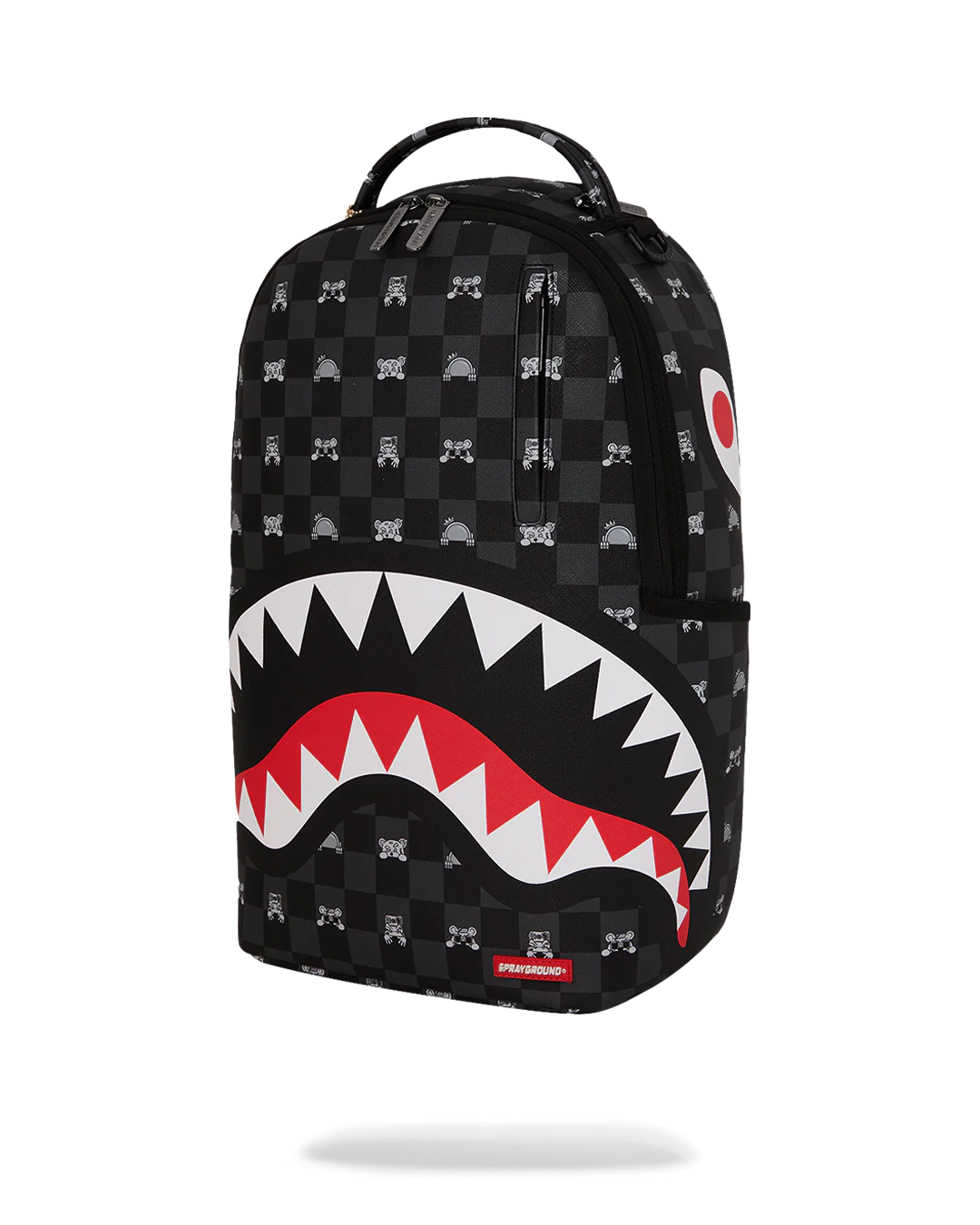 GRAY PEEKING CHARACTER CHECK BACKPACK - Image 5