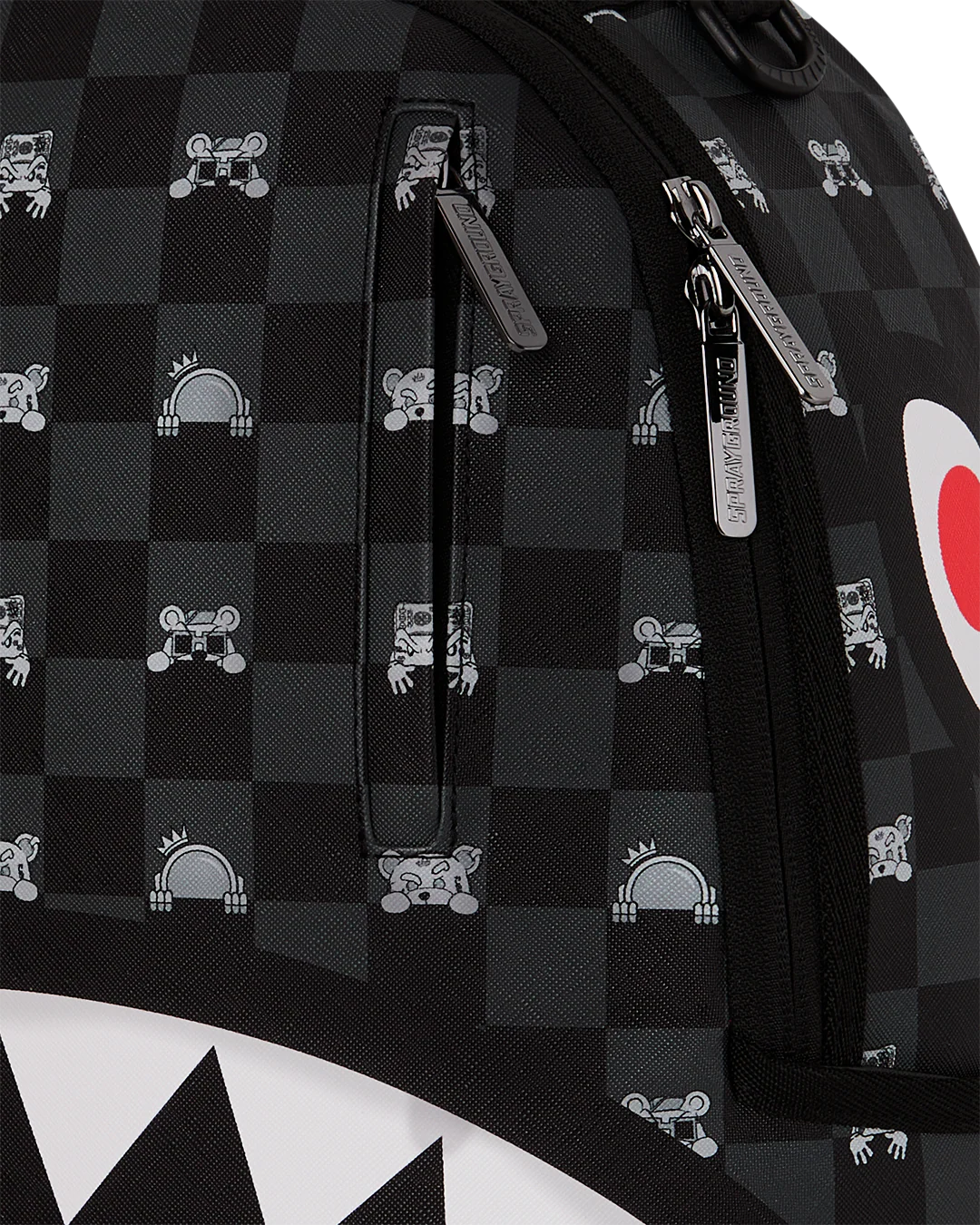 GRAY PEEKING CHARACTER CHECK BACKPACK - Image 6