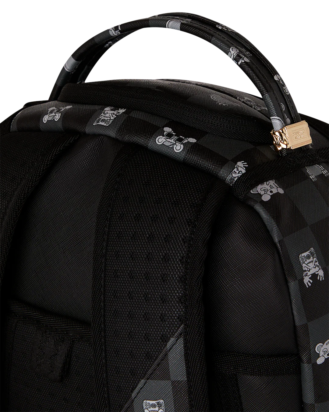 GRAY PEEKING CHARACTER CHECK BACKPACK - Image 7