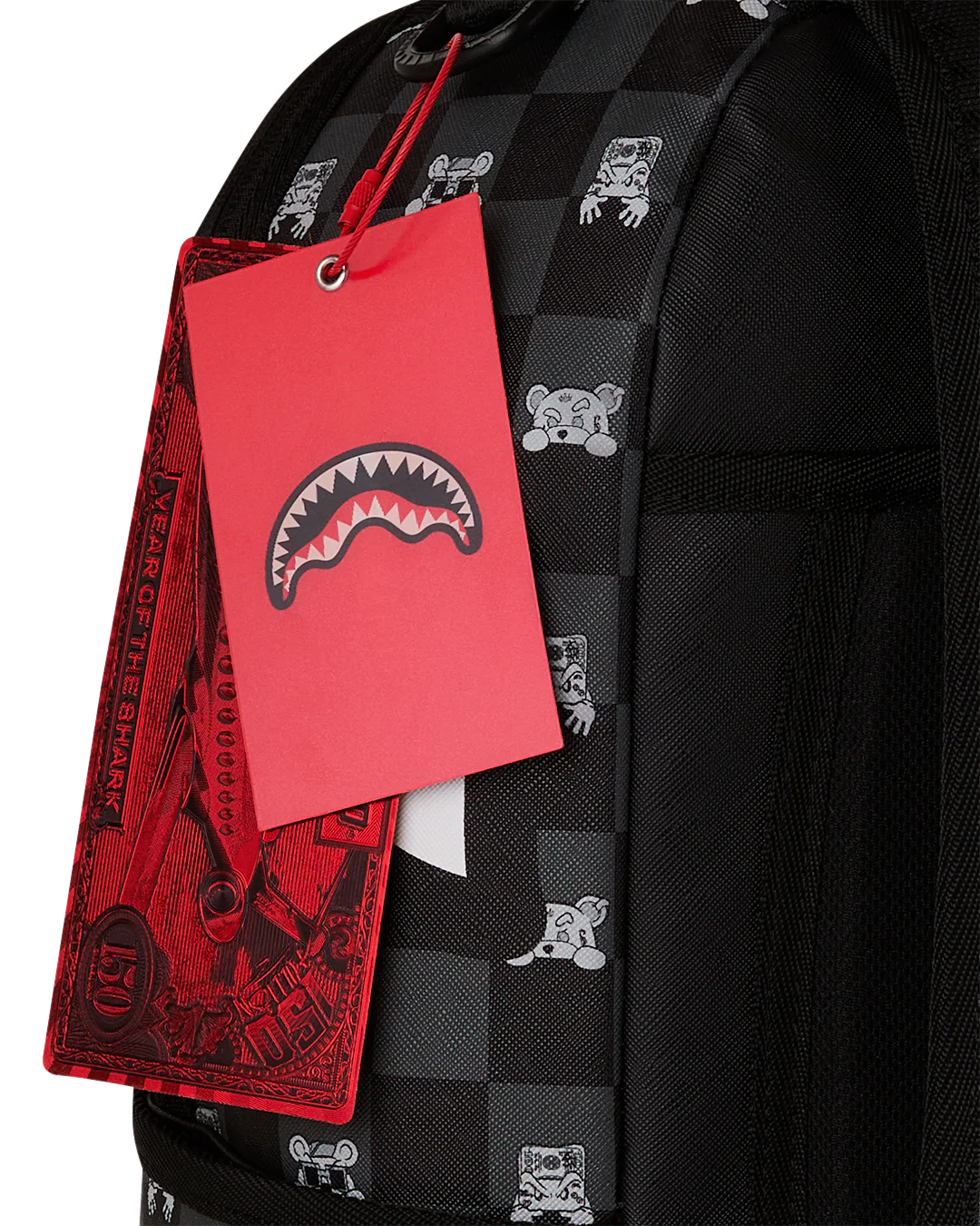 GRAY PEEKING CHARACTER CHECK BACKPACK - Image 9