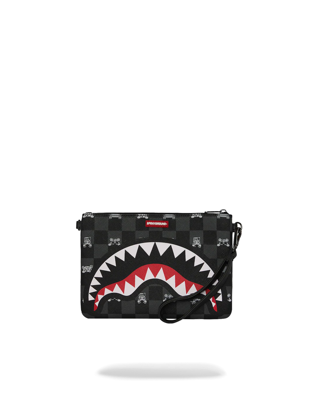 GRAY PEEKING CHARACTER CHECK CROSSOVER CLUTCH - Image 3
