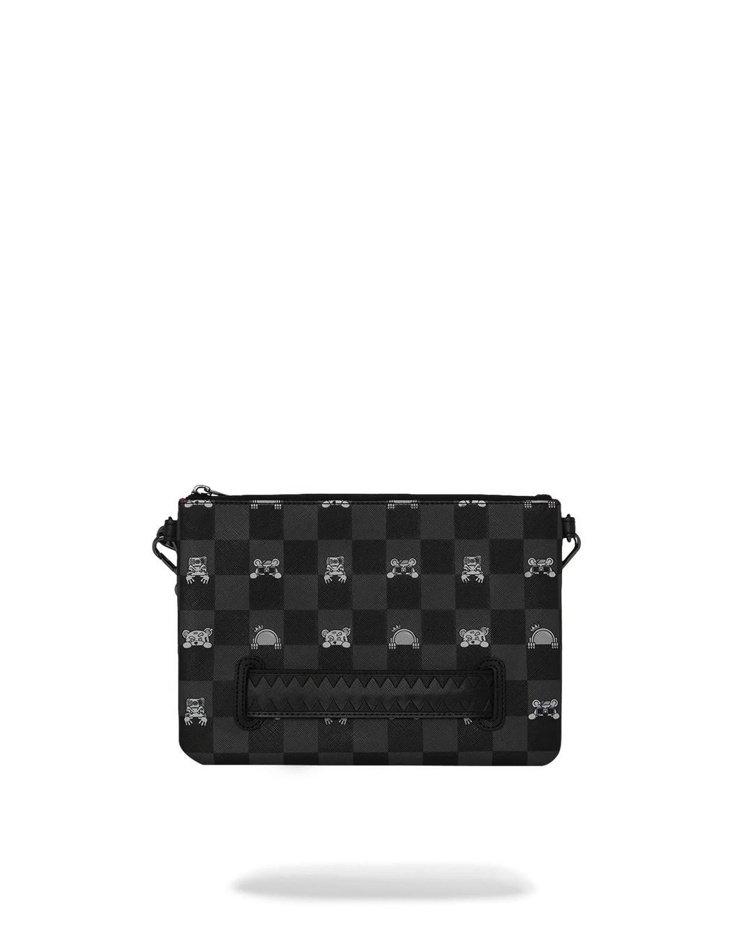 GRAY PEEKING CHARACTER CHECK CROSSOVER CLUTCH - Image 4
