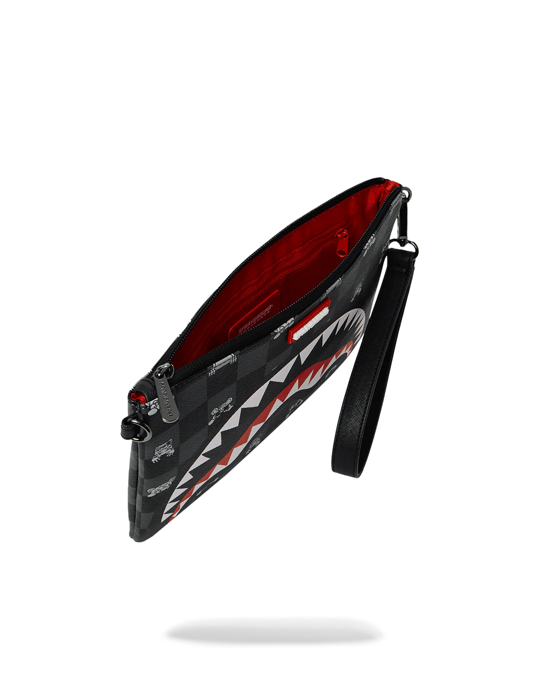 GRAY PEEKING CHARACTER CHECK CROSSOVER CLUTCH - Image 5