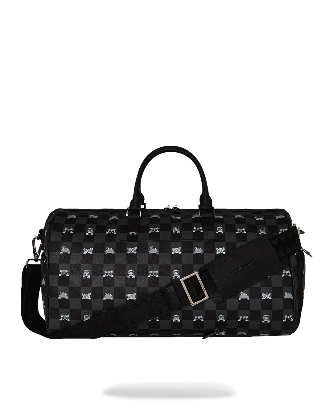 GRAY PEEKING CHARACTER CHECK DUFFLE - Image 4