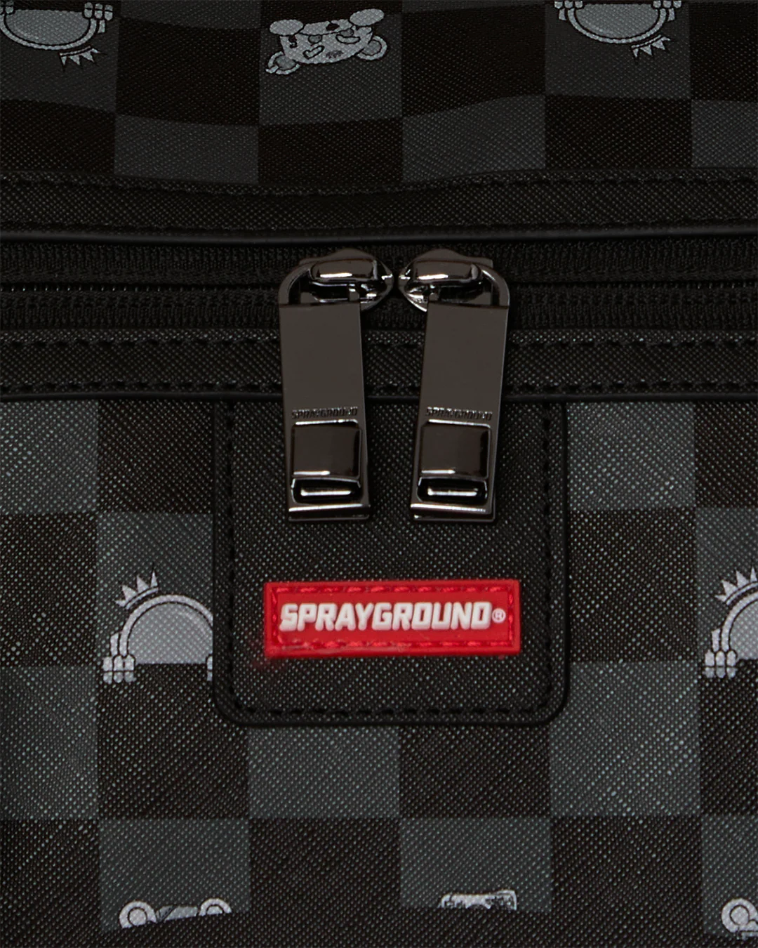 GRAY PEEKING CHARACTER CHECK DUFFLE - Image 6