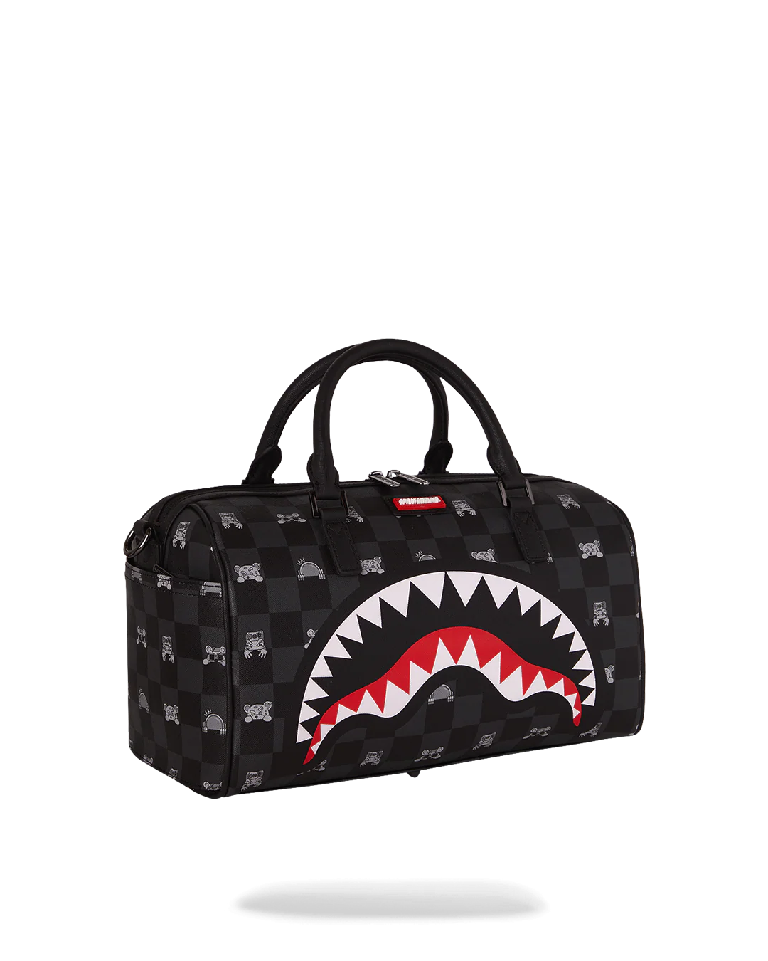 GRAY PEEKING CHARACTER CHECK MINI DUFFLE - Image 2