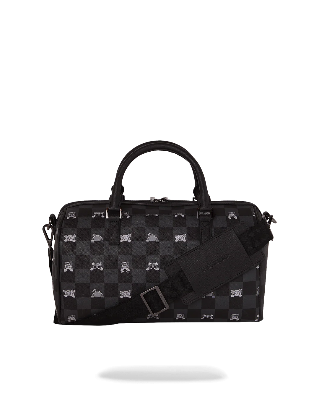 GRAY PEEKING CHARACTER CHECK MINI DUFFLE - Image 4