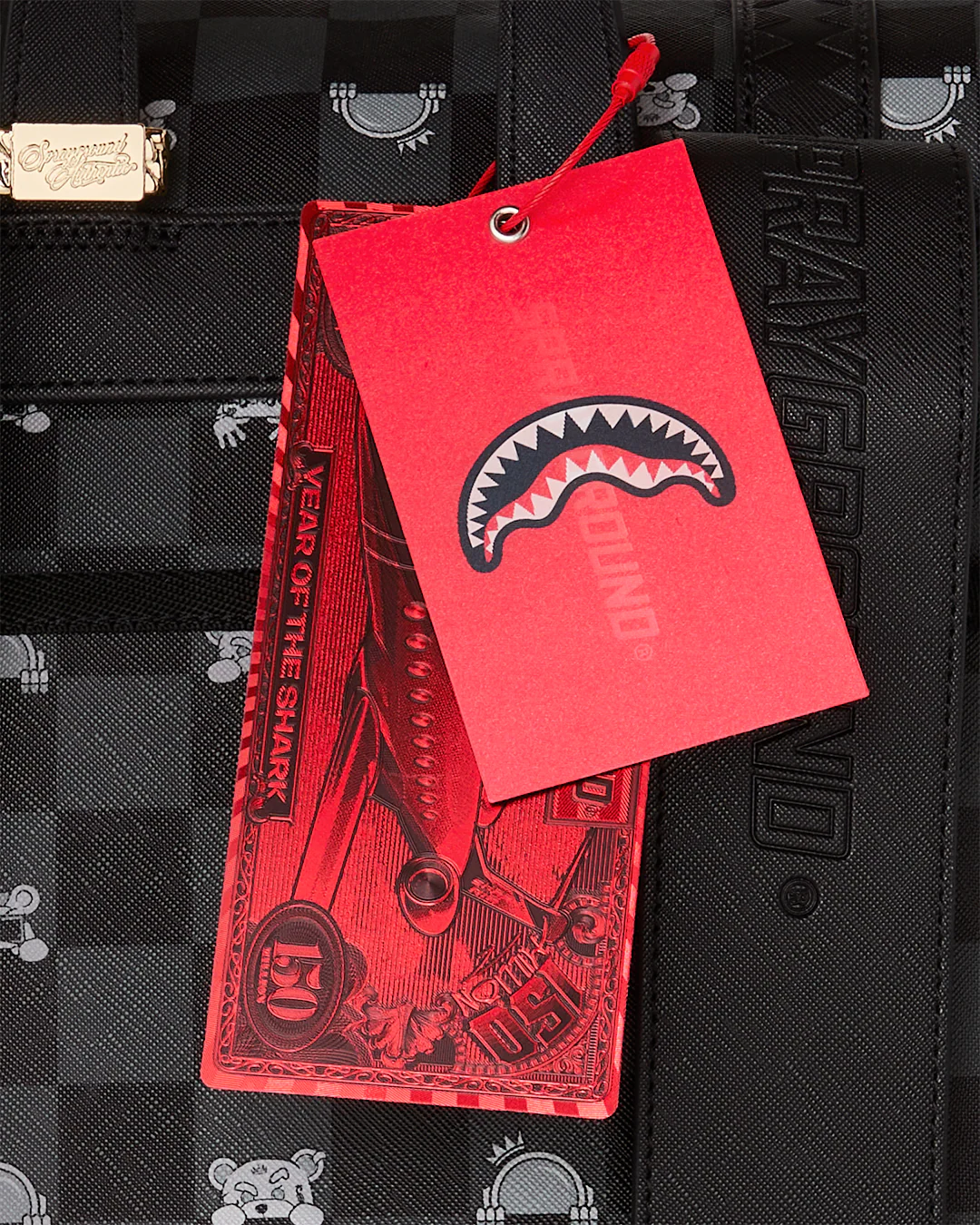 GRAY PEEKING CHARACTER CHECK MONTE CARLO BACKPACK - Image 10