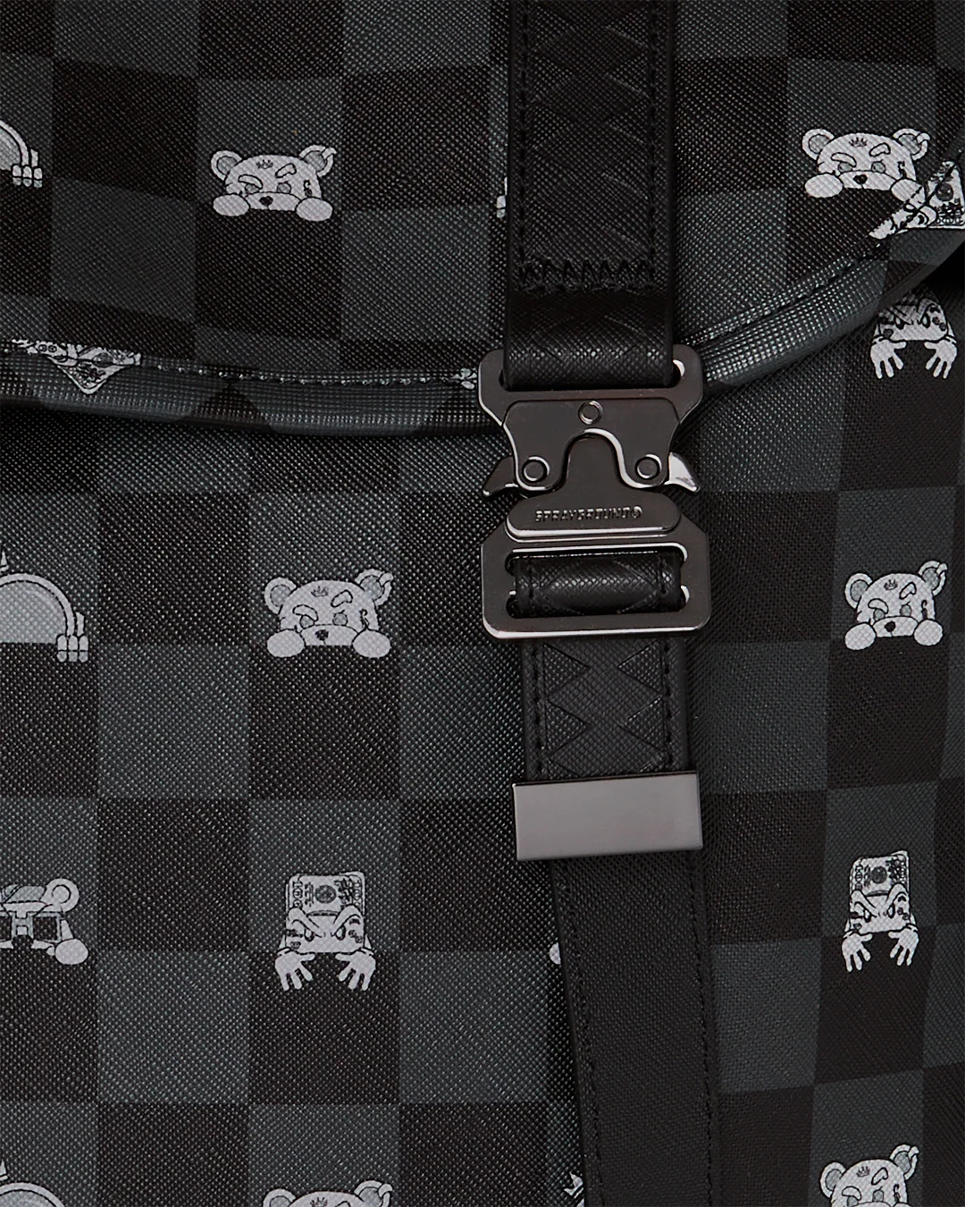 GRAY PEEKING CHARACTER CHECK MONTE CARLO BACKPACK - Image 7