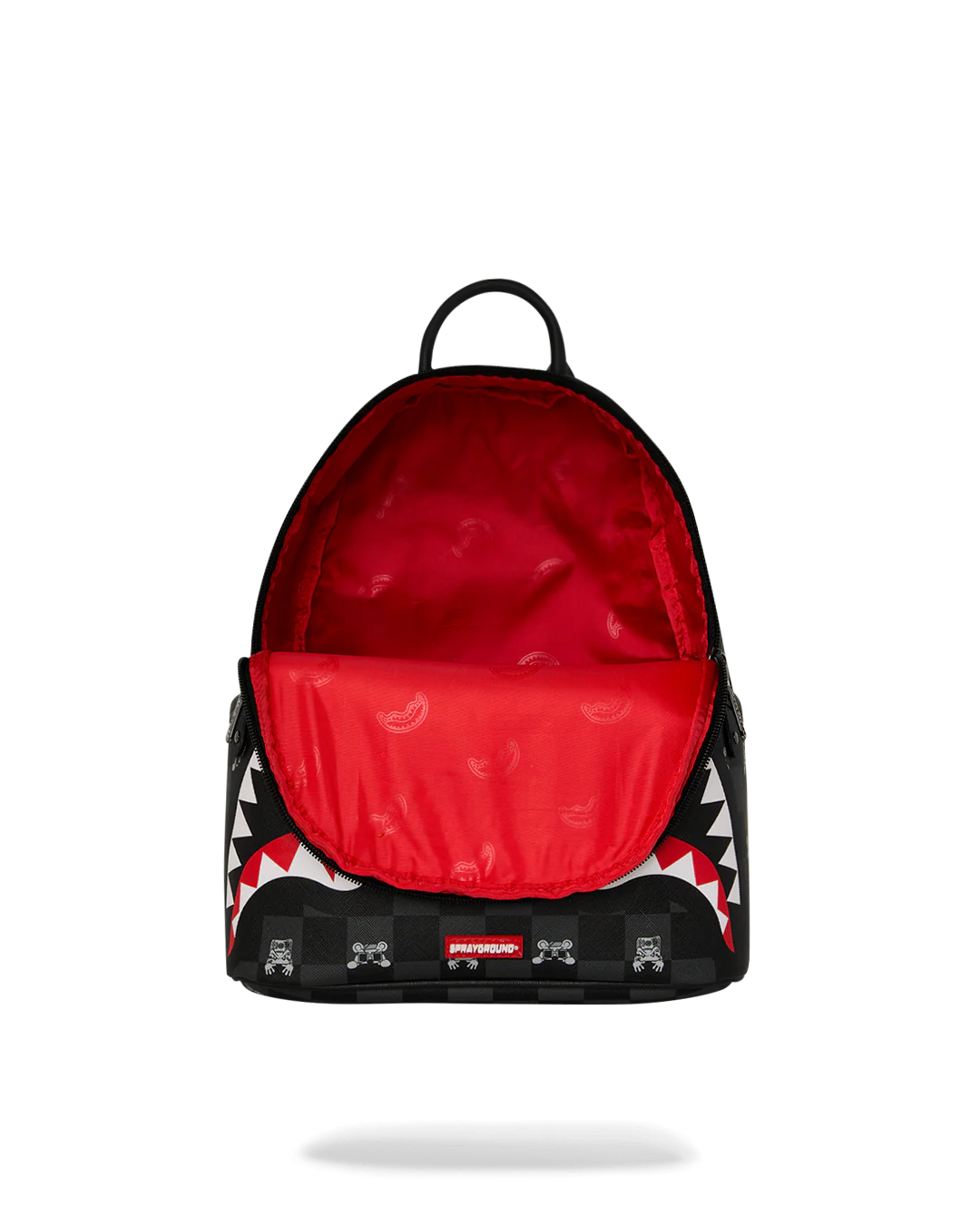 GRAY PEEKING CHARACTER CHECK SAVAGE BACKPACK - Image 4