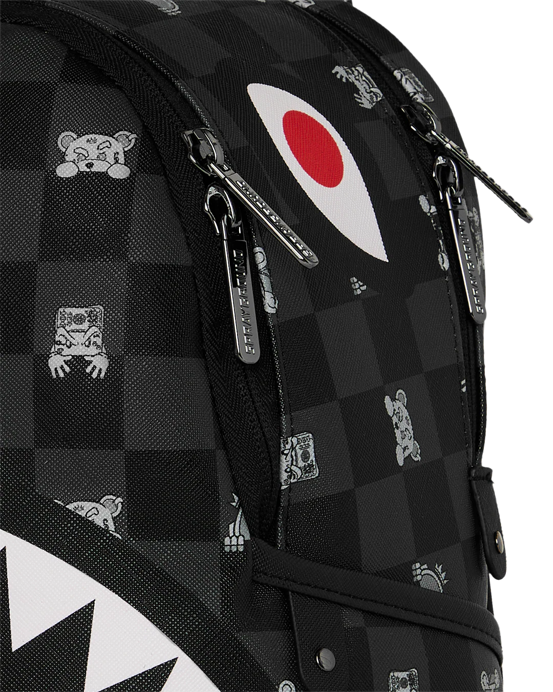 GRAY PEEKING CHARACTER CHECK SAVAGE BACKPACK - Image 5