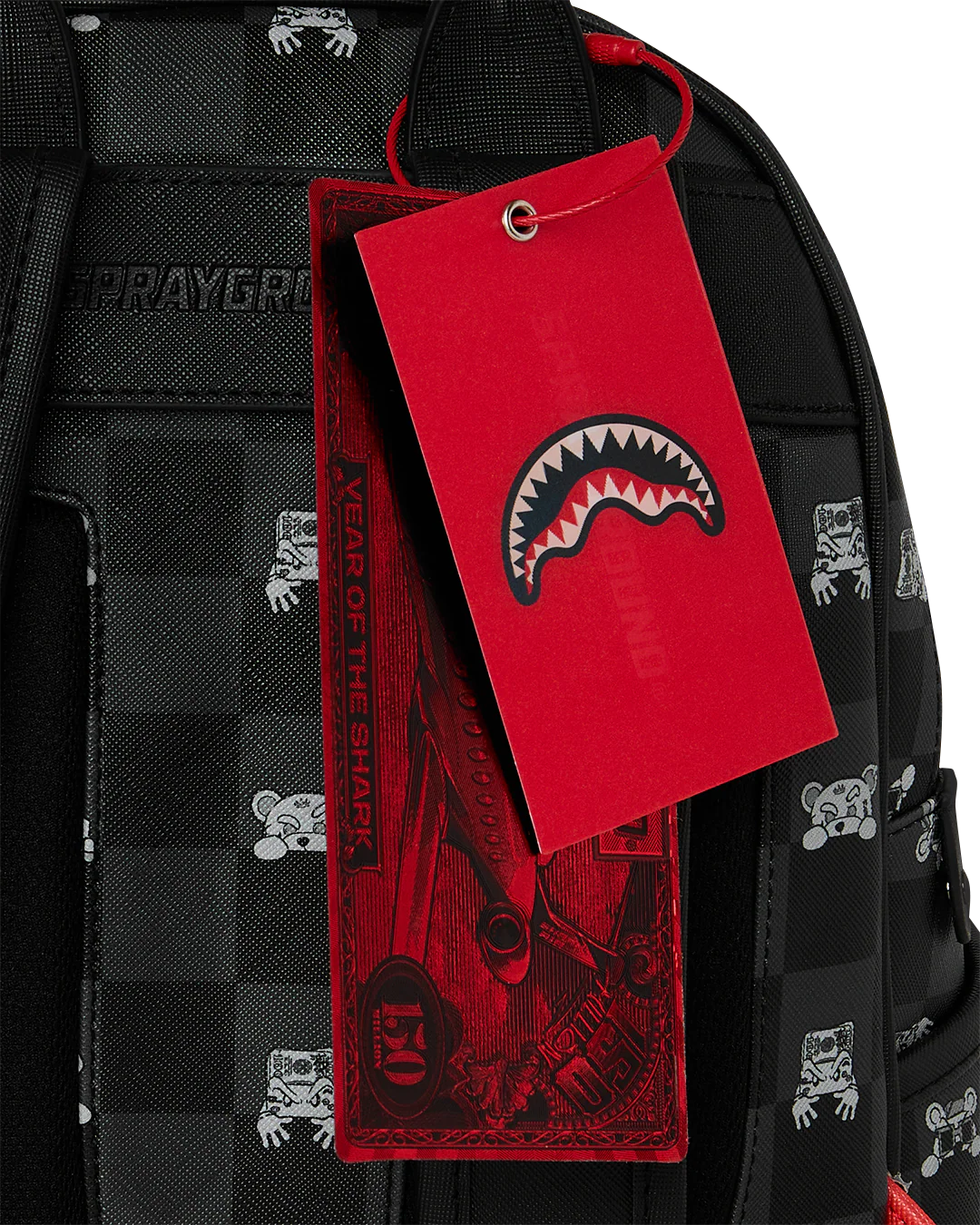 GRAY PEEKING CHARACTER CHECK SAVAGE BACKPACK - Image 6