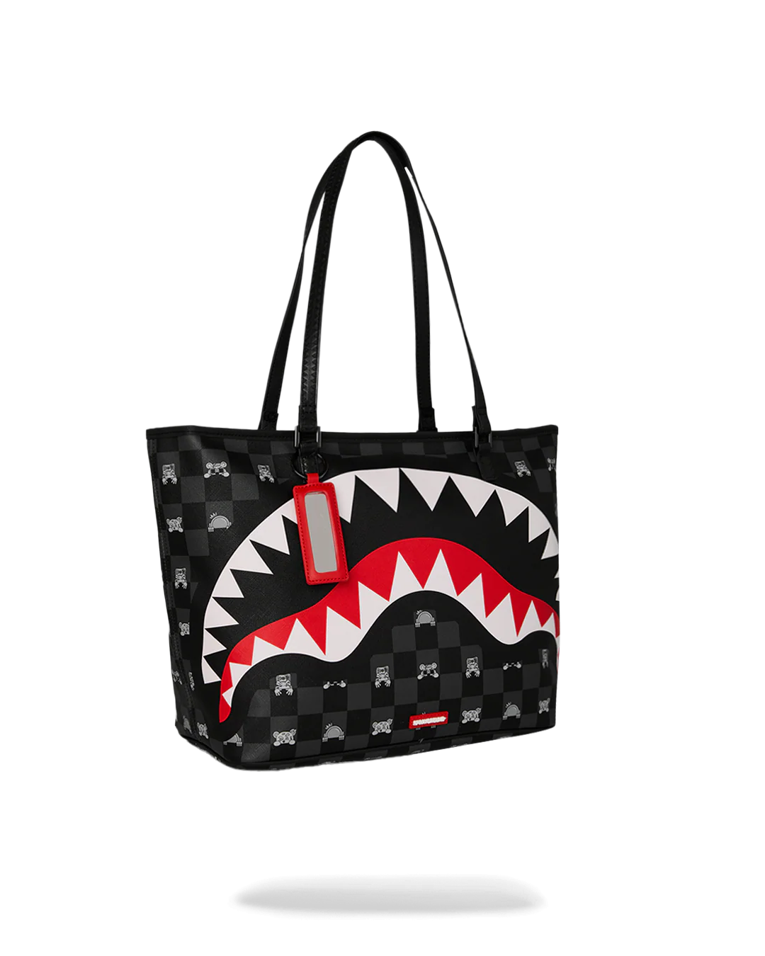 GRAY PEEKING CHARACTER CHECK TOTE - Image 2