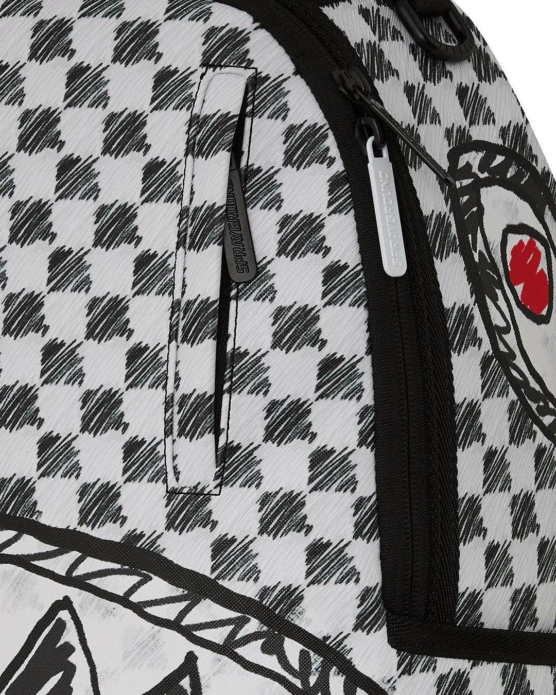 GREY CHECK SCRIBBLE SPLIT DLX BACKPACK - Image 6