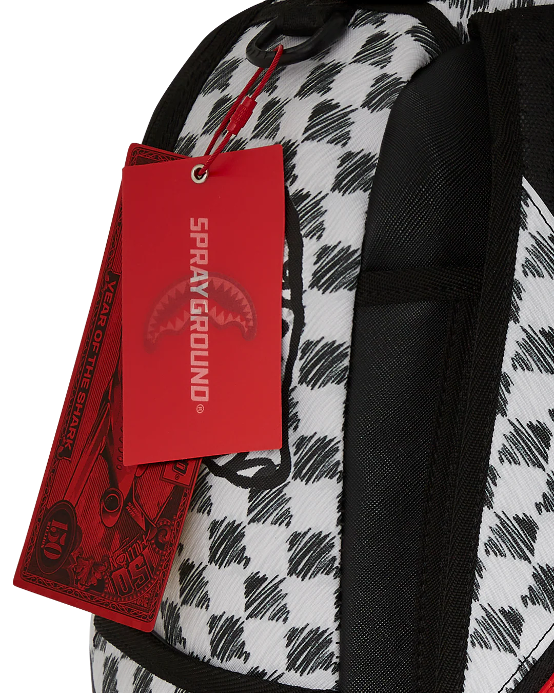 GREY CHECK SCRIBBLE SPLIT DLX BACKPACK - Image 9