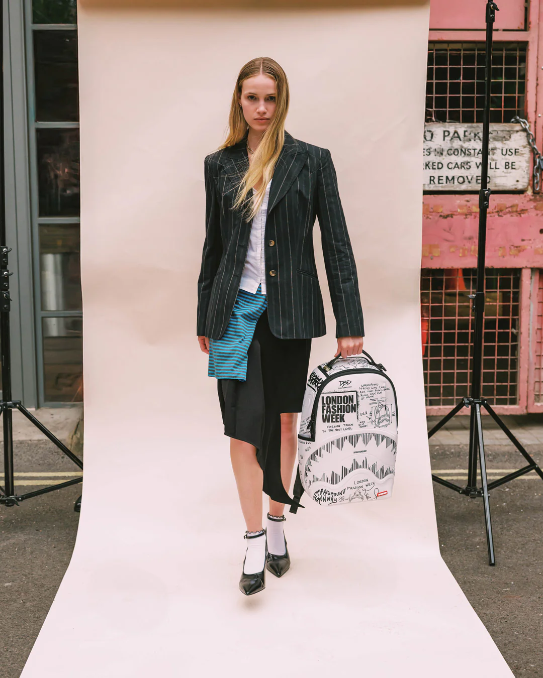 LFW SKETCHED BLACK AND WHITE DLXSV BACKPACK - Image 13