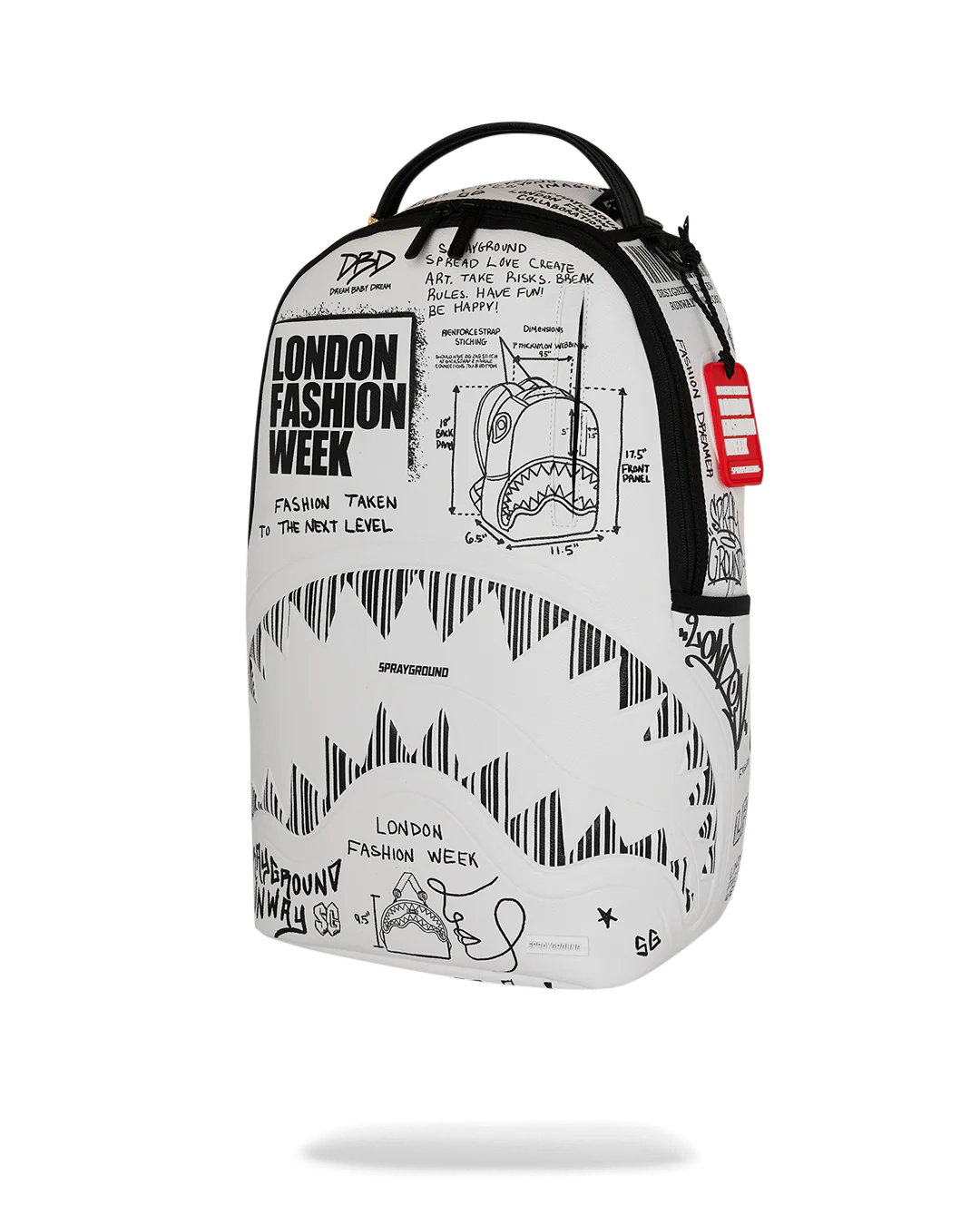 LFW SKETCHED BLACK AND WHITE DLXSV BACKPACK - Image 7