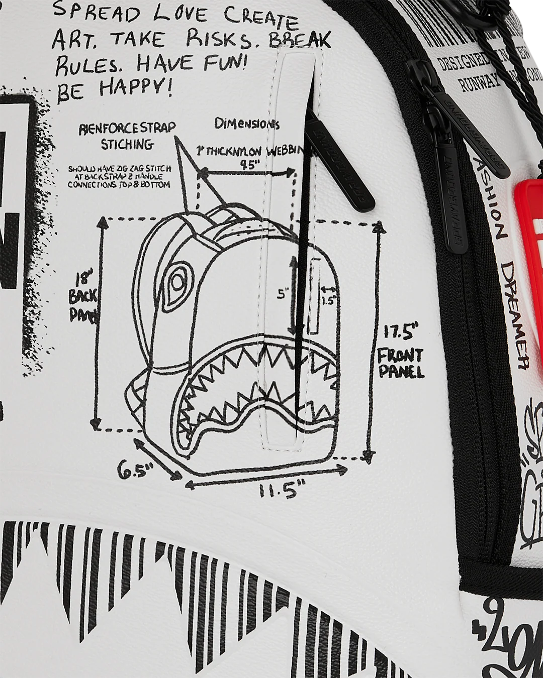 LFW SKETCHED BLACK AND WHITE DLXSV BACKPACK - Image 8