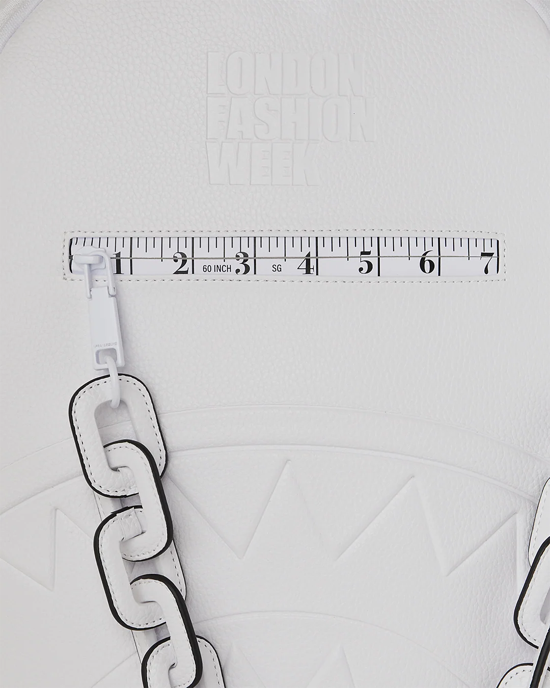 LFW WHITE LEATHER CHAIN DLXSV BACKPACK - Image 11