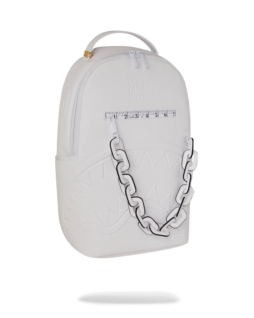 LFW WHITE LEATHER CHAIN DLXSV BACKPACK - Image 3