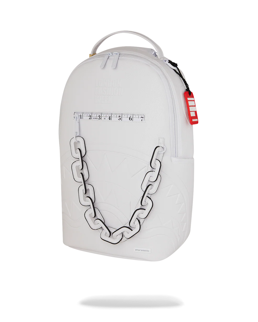 LFW WHITE LEATHER CHAIN DLXSV BACKPACK - Image 7