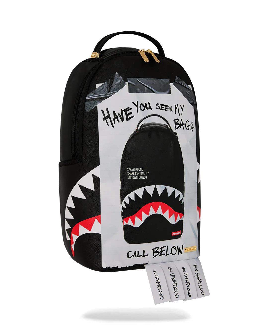 MISSING BAG FLYER ON BAG WITH REAL CUT STRIPS BACKPACK - Image 2